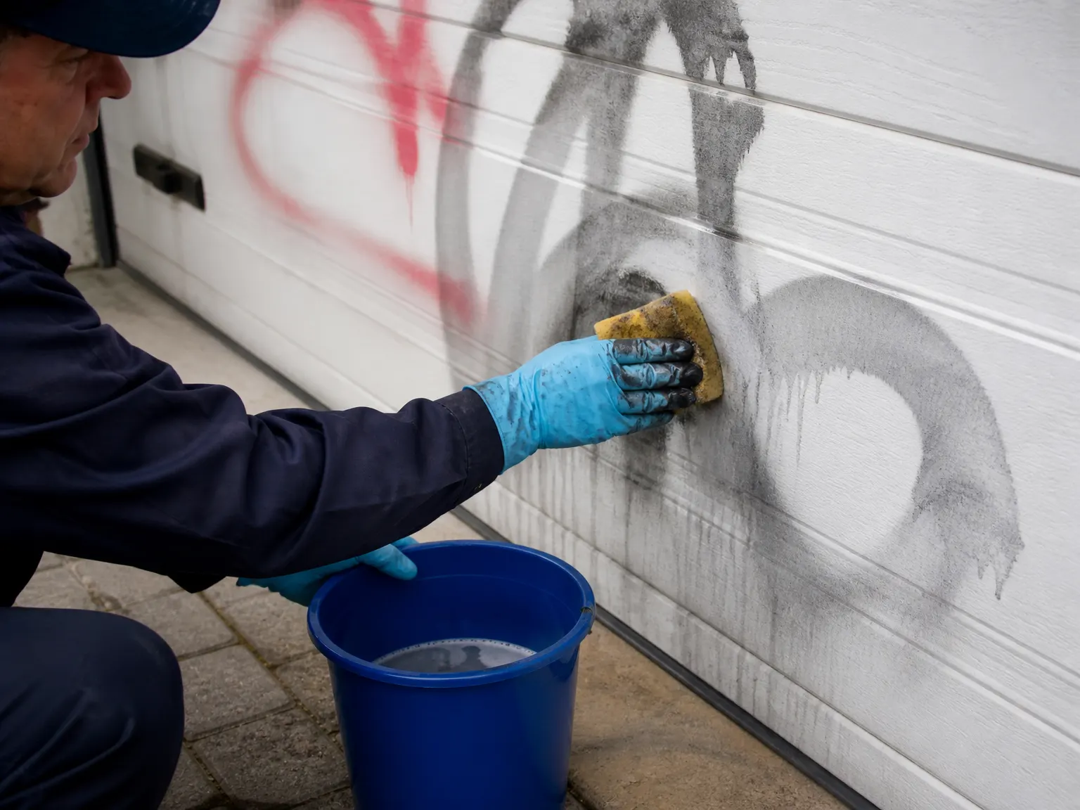 Graffiti entfernen: erst prüfen, dann lösen.: illustrative Darstellung